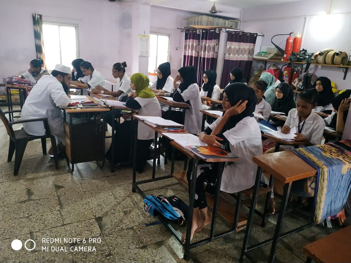 Trainees studying in a classroom